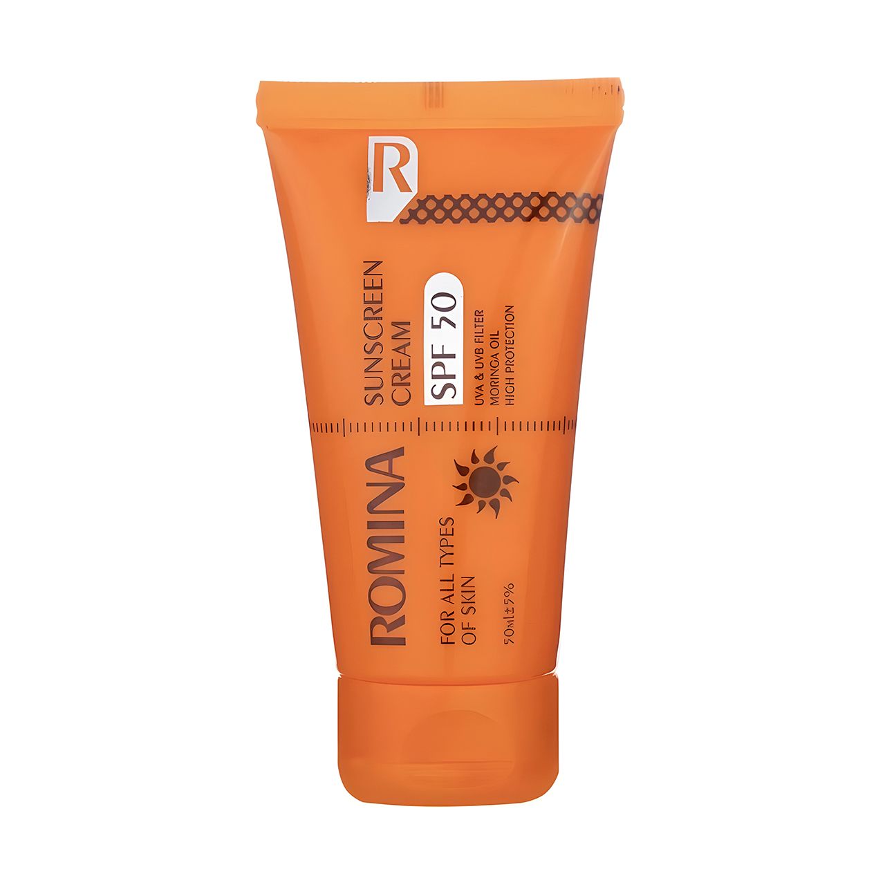 0505.jpg کرم ضد آفتاب بی رنگ SPF50 حجم 50 میل رومینا - تصویر 1